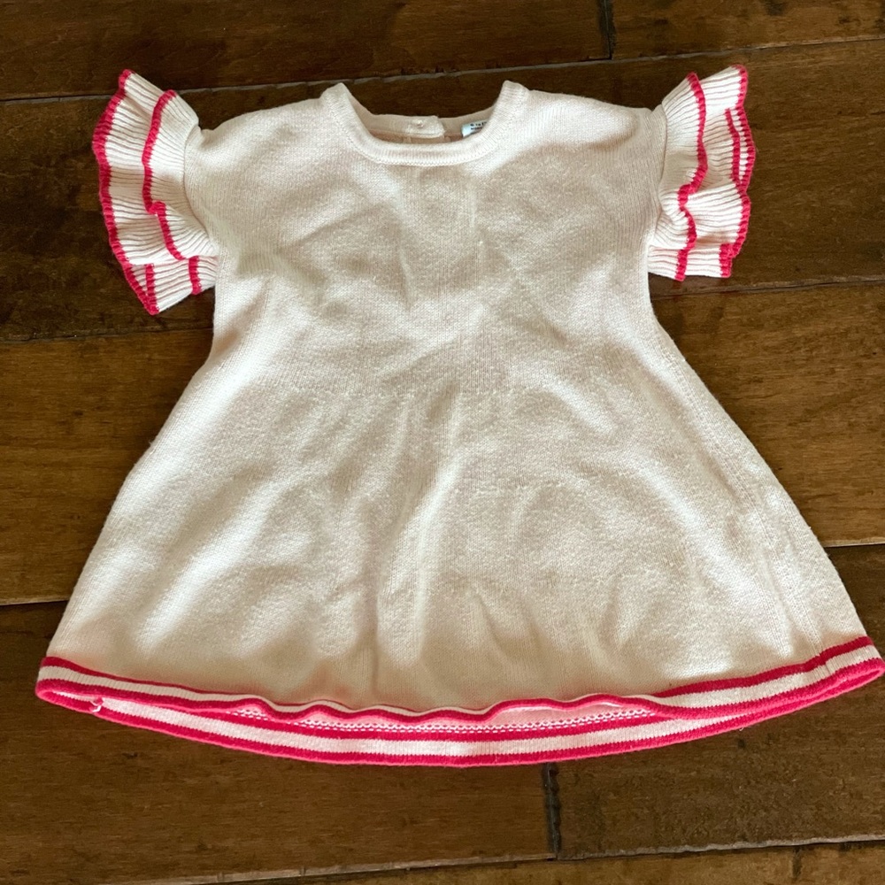 Janie and Jack girls knit dress in pink and red